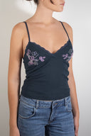Beaded V-neck top