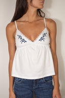 Top with embroidery and lace