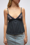 Top with embroidery and lace