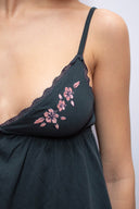 Top with embroidery and lace