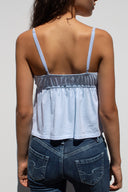 V-neck top with lace and bead