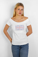 Rhinestone UK flag T-shirt