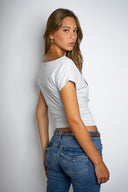 New York wide neck t-hhirt
