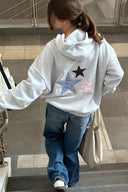 Three-star patch hoodie
