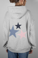 Three-star patch hoodie