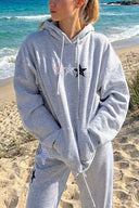 Three-star patch hoodie