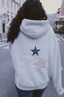 Three-star patch hoodie