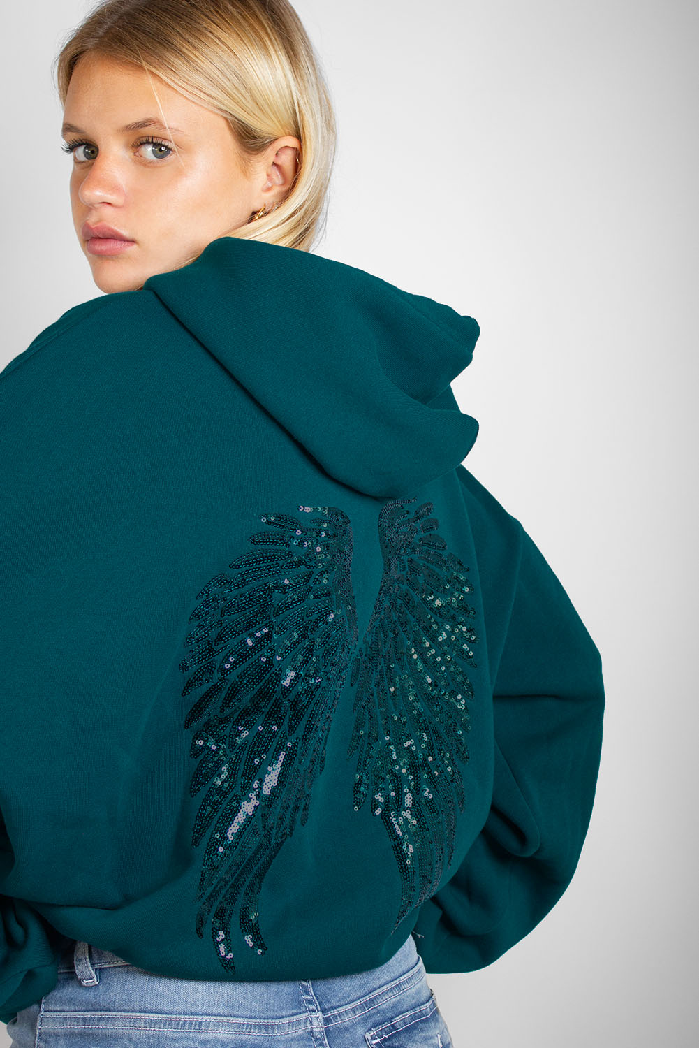 Wings sequin hoodie – Subdued