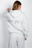 New York rhinestone hoodie