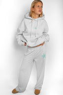 Wide-leg joggers with star patch