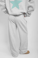 Wide-leg joggers with star patch