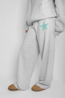 Wide-leg joggers with star patch