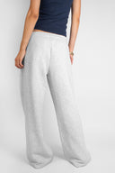 Wide-leg joggers with cross patch