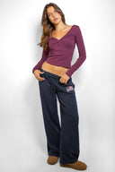 Wide-leg joggers with USA flag
