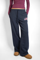 Wide-leg joggers with USA flag
