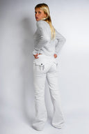 Low-waist flared jeans with pockets with wings
