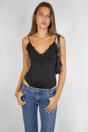 Lace neckline bodysuit