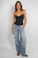 Lace neckline bodysuit