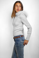 Faux fur trim hooded cardigan