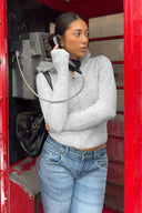 Faux fur trim hooded cardigan