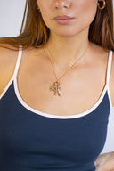 Angel wings & cross charm necklace