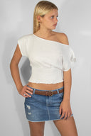 Blouse with a boat neckline