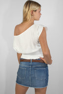 Blouse with a boat neckline