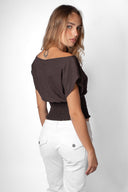 Blouse with a boat neckline