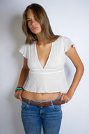 V-neck blouse