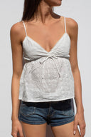 V-neck broderie anglaise top