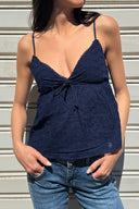 V-neck broderie anglaise top