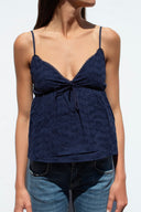 V-neck broderie anglaise top