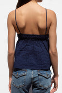 V-neck broderie anglaise top