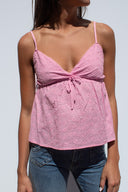 V-neck broderie anglaise top