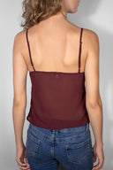 V-neck tank top with beads