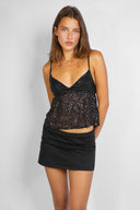 Sequin babydoll cami top