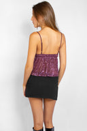 Sequin babydoll cami top