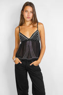 V-neck top with beading