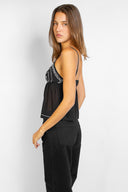 V-neck top with beading