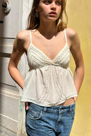 V-neck top with beading