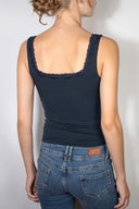 Square neckline top with lace