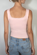 Square neckline top with lace