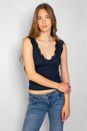Lace detail tank top