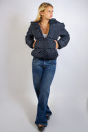 Polka dot bomber jacket