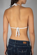 Triangle bikini top with beaded flower detail
