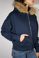 Faux fur zip-up hoodie