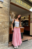 Long ruffle skirt