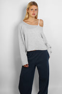 Off-shoulder knit sweater
