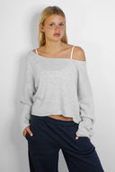 Off-shoulder knit sweater