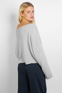 Off-shoulder knit sweater